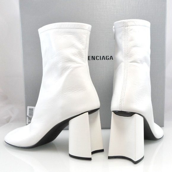 NIB$1250 Balenciaga Glove 80mm Zipped Shiny Soft Leather Ankle Bootie Boots 37 7 - Picture 9 of 17